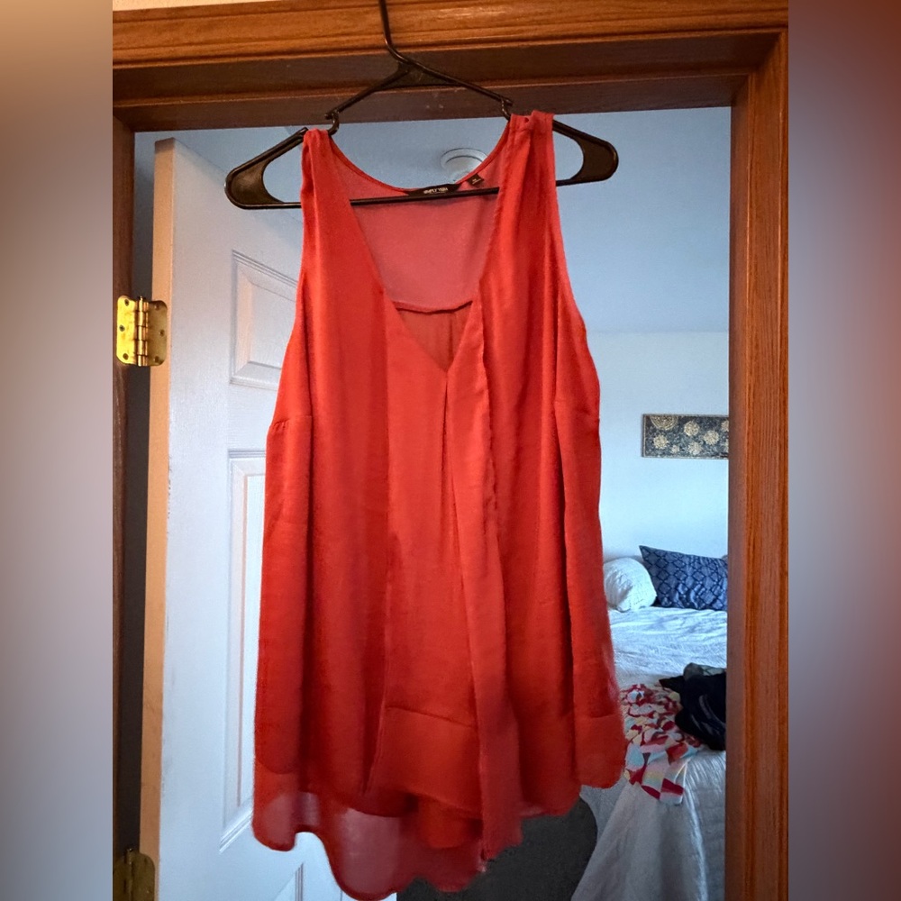Simply Vera Vera Wang Vibrant Red Blouse - Picture 2 of 2